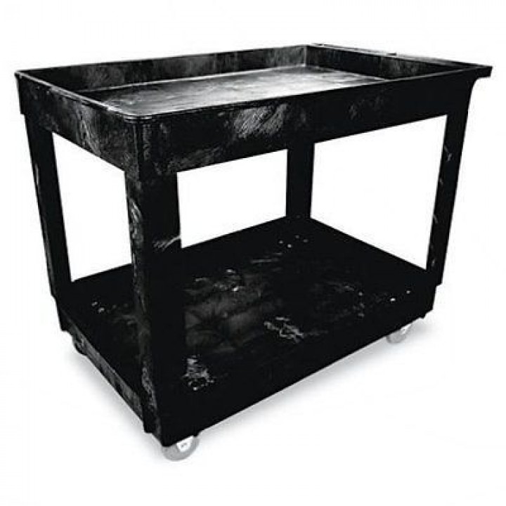 Black 2-Shelf 34x16' Utility Cart - 12/Case