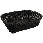 11.5" x 8.5" x 3.5" Poly Woven Baskets, Rectangular, Black - 12/Case