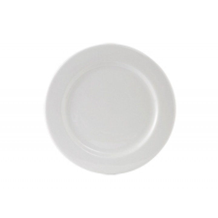9.5" Plate, Alaska Wide Rim Rolled Edge, Bright White - 24/Case 