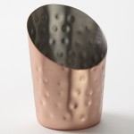 Fry Cup, Copper, Hammered, Angled, 12 Oz. 2-7/8 Dia.x4-1/2 H - 72/Case