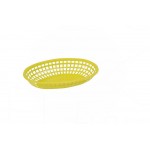 10.25" x 6.75" x 2" Fast Food Baskets, Oval, Yellow - 144/Case