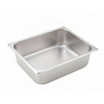 1/2 Size Steam Pan, 4", 25 Ga StraiGHT-Sided, S/S - 6/Case