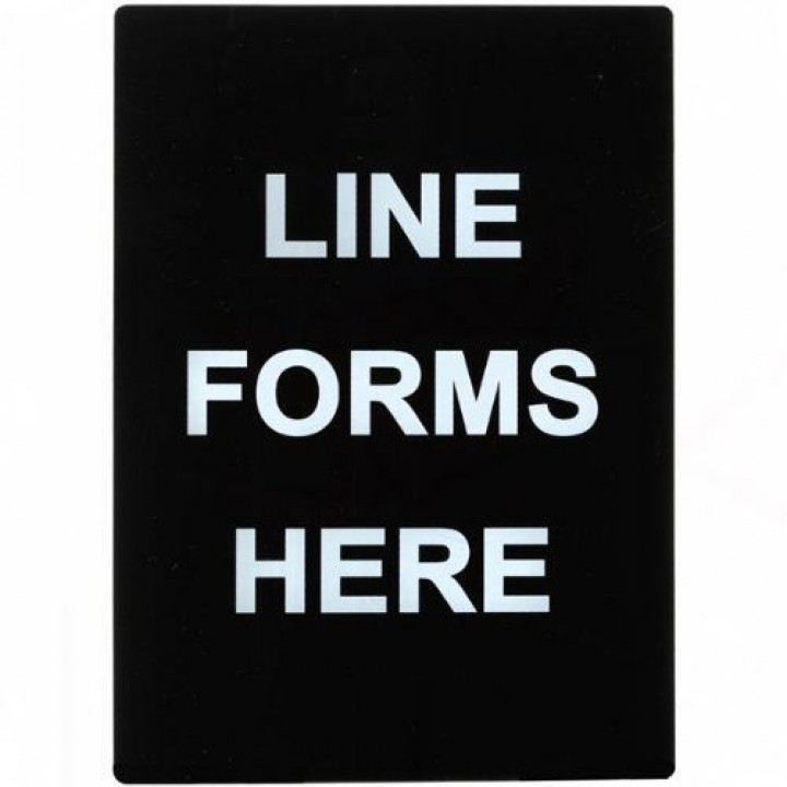 Sign, Line Forms Here Stanchion - 6/Case
