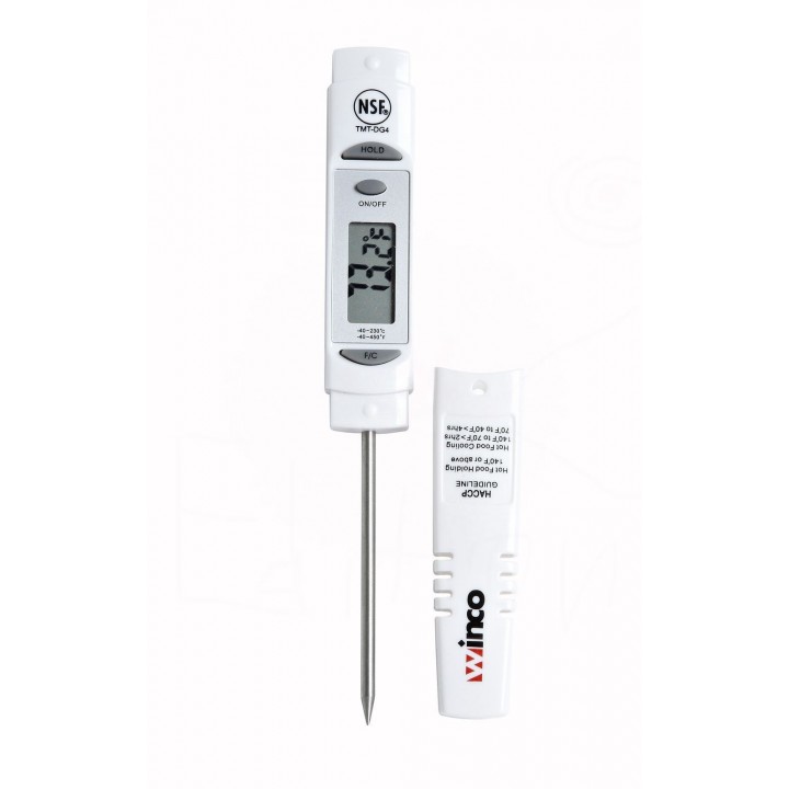 3.13" Probe Digital Thermometer, 1.25" Lcd, White - 3/Case