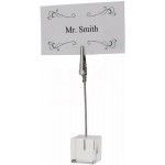 Table Sign Clips, Acrylic Square Base, Nickel Plated - 24/Case