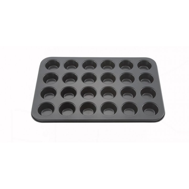 24 Cup Mini Muffin Pan, Non-Stick, 1.5 Oz., Carbon Steel - 12/Case