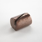 Card Holder, Aluminum, Copper, Hammered, Angled-Cut Cylinder 1-1/4 Lx7/8 Wx7/8 H - 144/Case