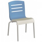 Stacking Chair, Domino Storm Blue - 12/Case