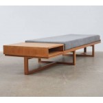 Contemporary living bench. 1800x600x450. Mahogany