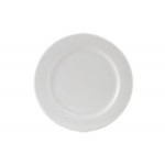 10.25" Plate, Alaska Wide Rim Rolled Edge, Bright White - 12/Case