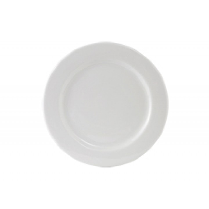 10.25" Plate, Alaska Wide Rim Rolled Edge, Bright White - 12/Case 