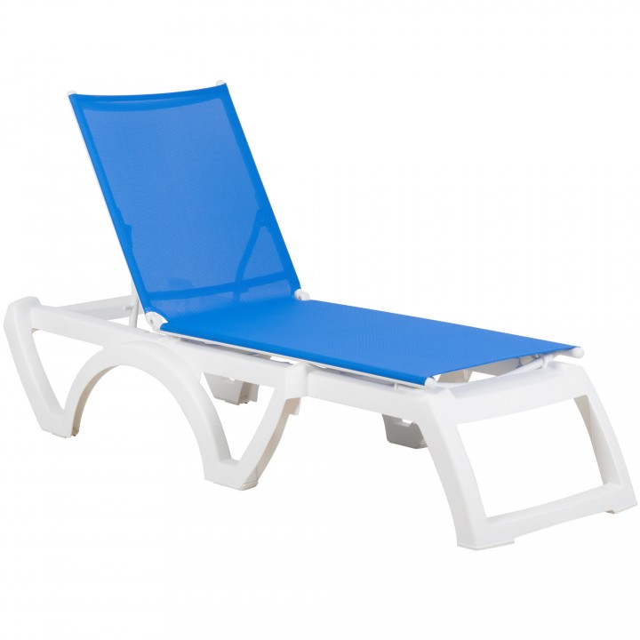 Calypso Adjustable Sling Chaise Blue / White - 12/Case