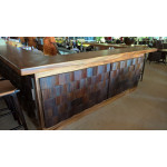 Tokoriki bar counter. Custom design. Raintree, coconut, ply, pine