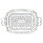 Serving Tray W/Hdls, Oblong, 19" x 12", Chrome Plated - 12/Case