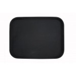 14" x 18" Easy Hold Rubber Lined Tray, Rectangular, Black - 12/Case