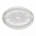 14" x 10" Serving Tray, Oval, Chrome Plated - 12/Case