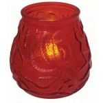 Candle Holder with Tea light, Red Glass