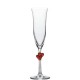 6.25 Oz. L'amour Flute Champagne Glass Red Heart - 6/Case