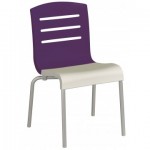 Stacking Chair, Domino Eggplant - 12/Case