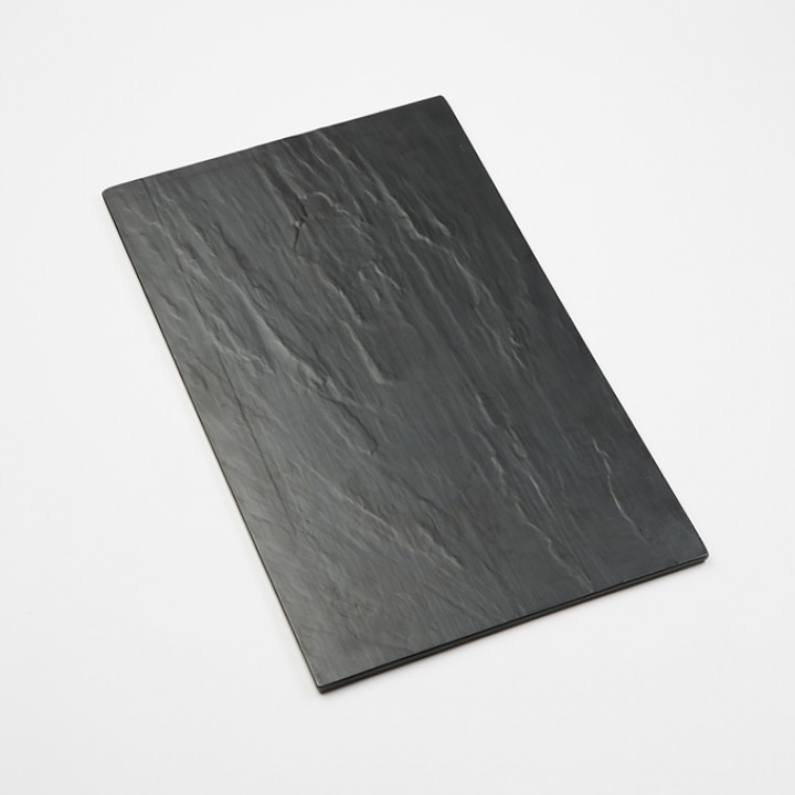 Melamine Platter, Rectangular, Faux Slate, Black, Large 21-1/2 Lx13 Wx1/4 H - 6/Case