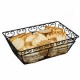 9" x 5.9" x 3" Bread/Fruit Basket, Rectangular, Black - 24/Case