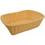 11.5" x 8.5" x 3.5" Poly Woven Baskets, Rectangular, Natural - 12/Case