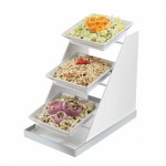 Cal-Mil 3022-55 Luxe Three Bowl Display (Stainless Steel)