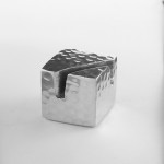 Card Holder, Aluminum, Hammered, Angled-Cut Square 7/8 Lx7/8 Wx7/8 H - 144/Case