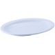 9.75" x 6.75" Oval Platters, Narrow Rim, Melamine, White - 12/Case