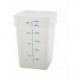 21 Ltr Square Storage Container, PP, White - 6/Case