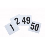 4" x 3.75" Table Numbers, 1-50, Plastic - 1/Case