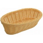 9" x 4.5" x 3" Poly Woven Baskets, Oval, Natural - 6/Case