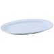 11.5" x 8" Oval Platters, Narrow Rim, Melamine, White - 12/Case
