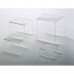 RISER, ACRYLIC, SQUARE, CLEAR, SET OF FOUR 5 SQ. X 2 H, 6 SQ. X 4 H, 7 SQ. X 6 H, 8 SQ. X 8 H - 8/Case