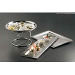 Stainless Steel, Hammered Tray, 78 Oz. 13-3/8 Dia.x1-3/8 H - 6/Case