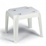 18"x18" Low Table w/ Cup Holders, Oasis, White - 14/Case