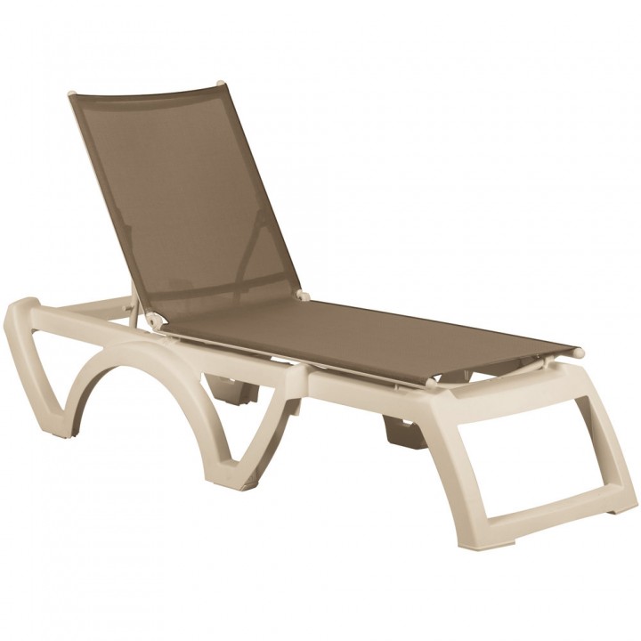 Calypso Adjustable Sling Chaise Taupe / Sandstone - 12/Case