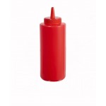 8 Oz. Squeeze Bottles, Red - 6/Case