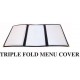 9.5" x 12.13" Menu Cover, Triple Fold, Black - 25/Case