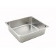 2/3 Size Steam Pan, 4", 25 Ga StraiGHT-Sided, S/S - 6/Case