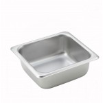 1/6 Size Steam Pan, 2.5", 25 Ga StraiGHT-Sided, S/S - 12/Case