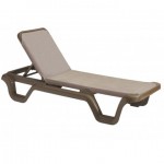 Chaise Lounge, Marina Adjustable Sling Khaki - 2/Case