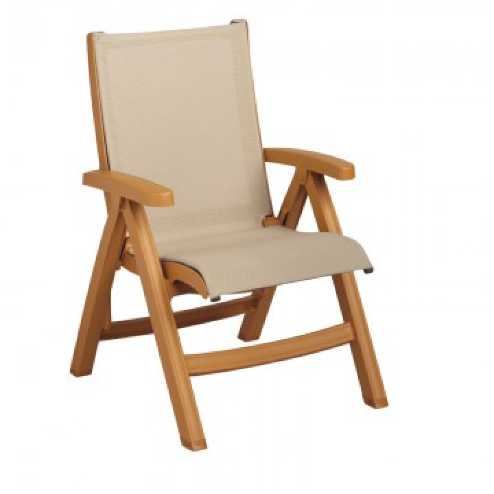 Belize Midback Folding Sling Chair Khaki - 2/Case