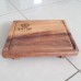 Footed Serving board with ramekins cutout and customization option (restaurant name). Raintree 300x250x40 mm