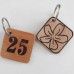 Wooden key tag with laser engraving, PLY, rings included