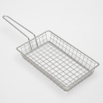 Stainless Steel Fry Basket, Rectangular 9-1/2 Lx6 Wx1-1/2 H, With 4 Handle - 24/Case
