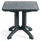 32" Folding Table with Umbrella Hole, Square, Resin Toledo Charcoal - 1/Case