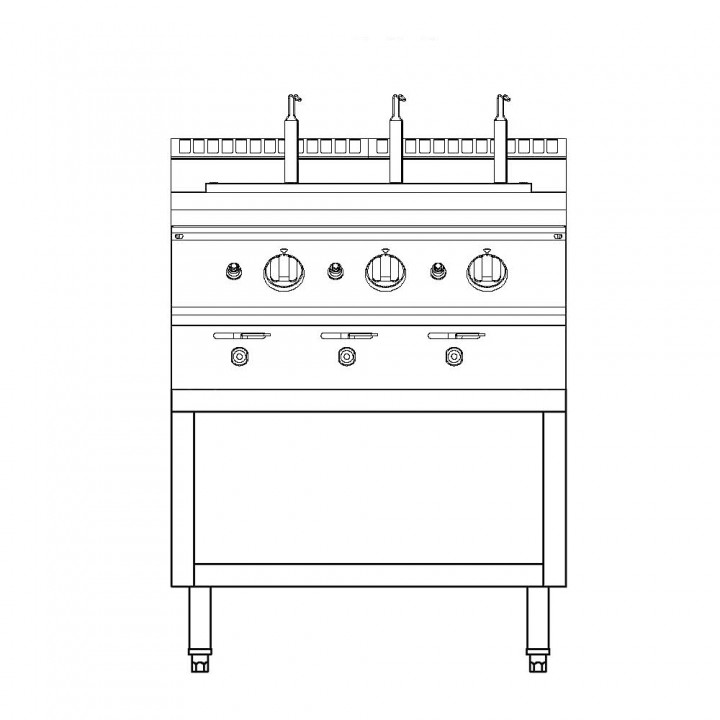 X Series Gas Pasta Cooker With Open Cabinet - 1/Case